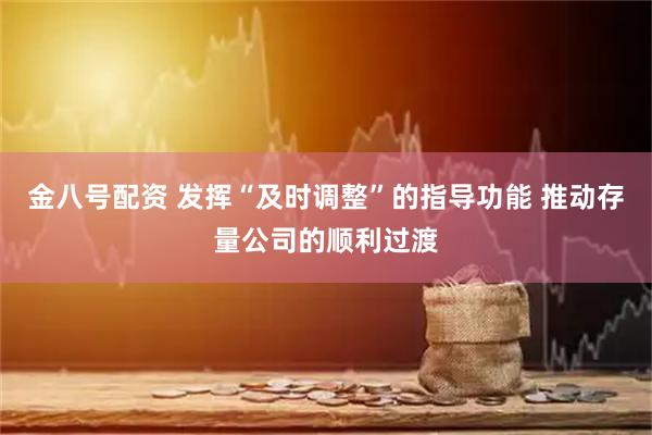 金八号配资 发挥“及时调整”的指导功能 推动存量公司的顺利过渡